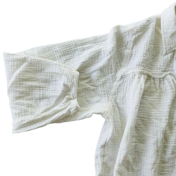 Free People Yucca Top Optic White Size Small Puff Sleeve Cotton Gauze Light - Picture 4 of 8